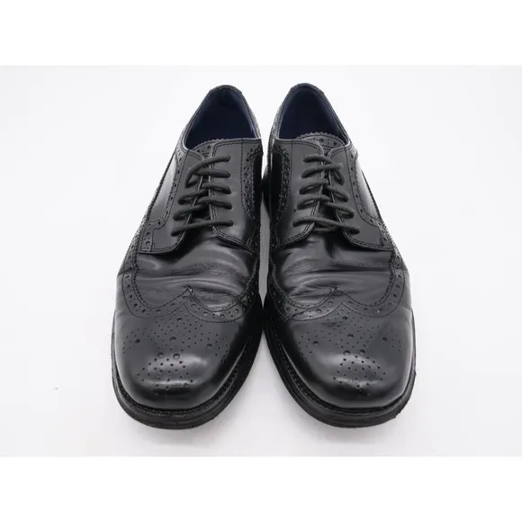 Cole Haan Dress Shoes Mens 10.5 Black Leather Lunarlon Longwing Wingtip Oxford