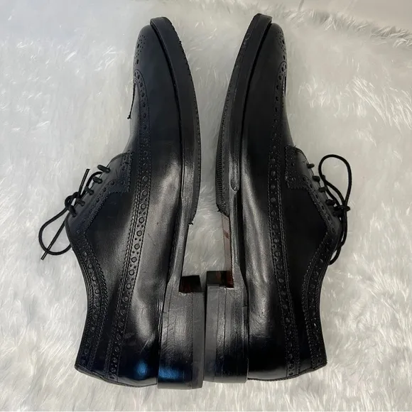 Cole Haan Lionel Long Wing Oxford Black Leather Mens size 8M Style : C13374