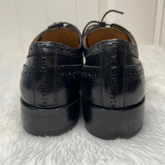 Cole Haan Lionel Long Wing Oxford Black Leather Mens size 8M Style : C13374