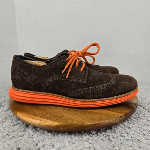 Cole Haan LunarGrand Brown Suede Leather Wingitp Brogue Casual Oxford Men 10.5