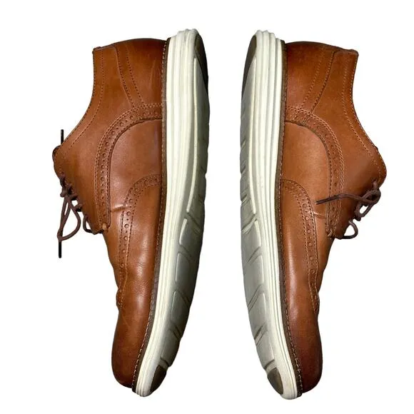 COLE HAAN Mens 10.5 Brown Leather Lace Up Original Grand Wingtip Oxford Shoes