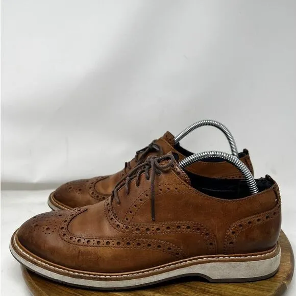 Cole Haan Mens 8.5 M Morris Grand OS Wingtip Oxford Shoes Brown‎ Leather C30697