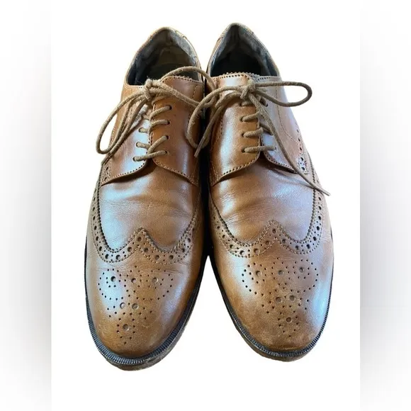 Cole Haan Modern Wingtip British Brown Leather Oxford Dress Shoes Men's Size 9