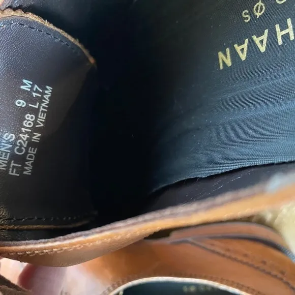 Cole Haan Modern Wingtip British Brown Leather Oxford Dress Shoes Men's Size 9