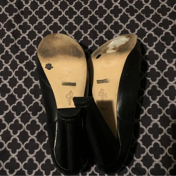 Cole Hann Womens NikeAir Shoe Booties Sz 8.5 Leather Black Ankle Brazil