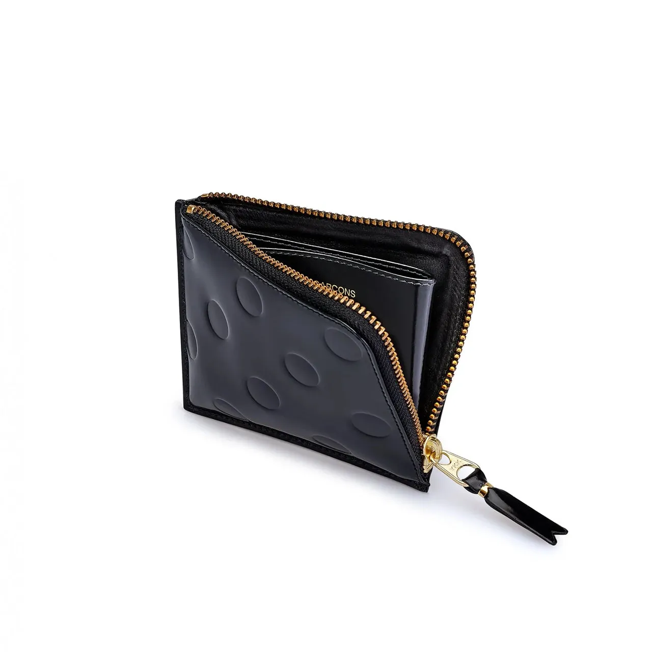 comme des garçons polka dots embossed wallet (black)