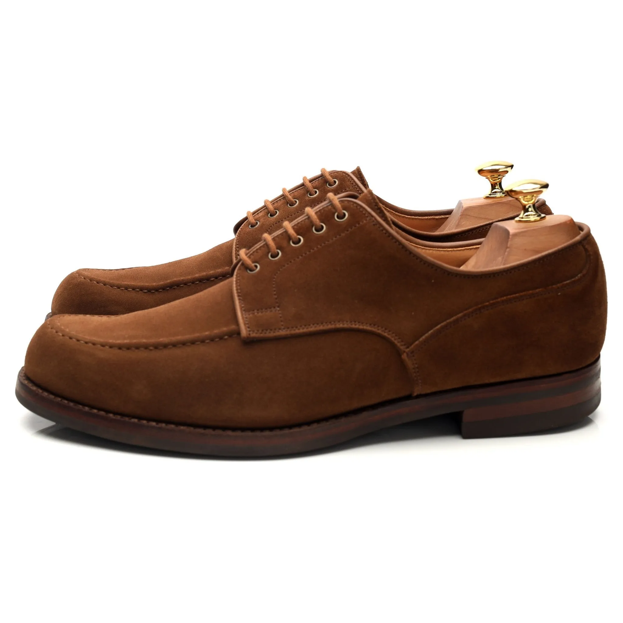 'Cork' Snuff Brown Suede Apron Derby UK 10 E