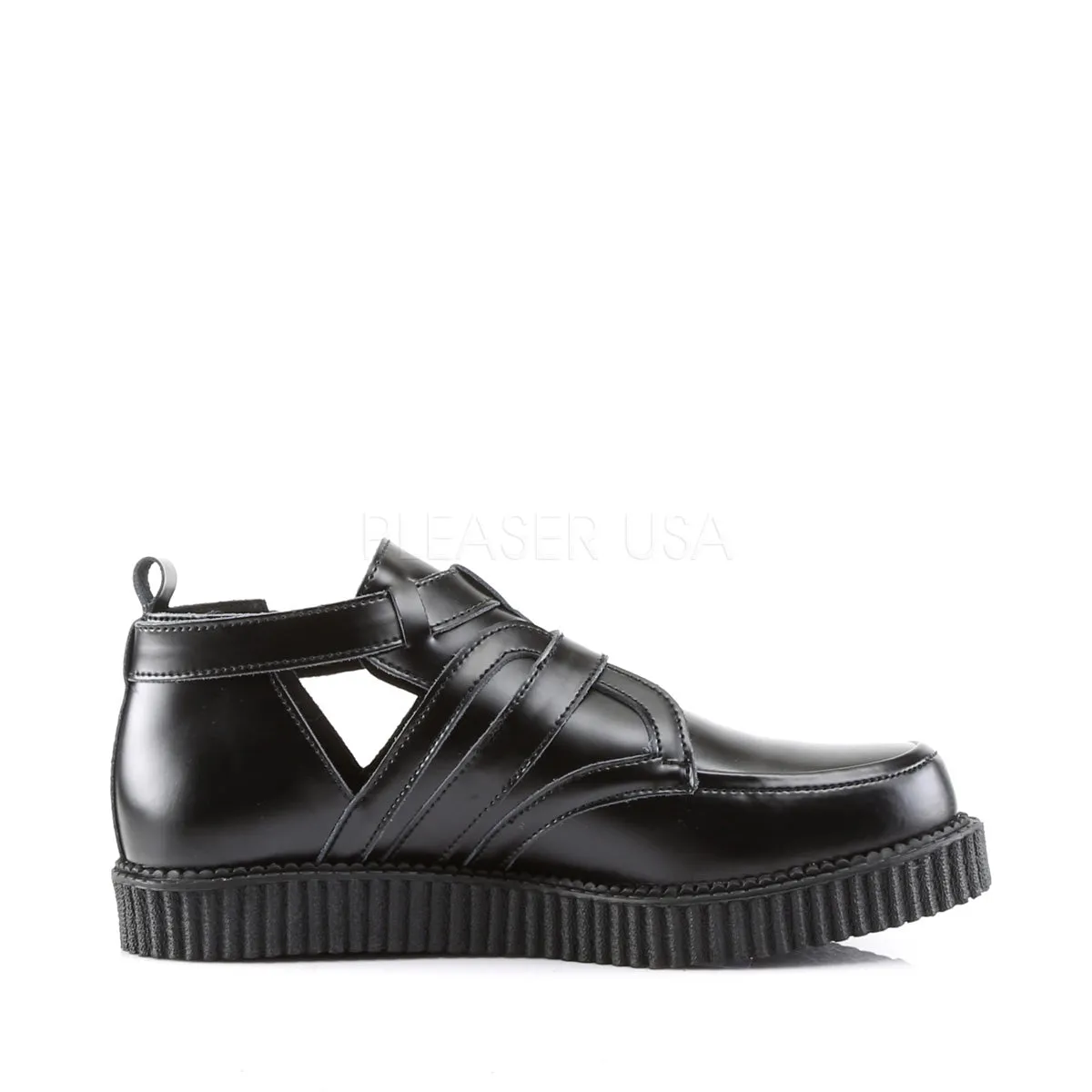 CREEPER-615  Black Leather