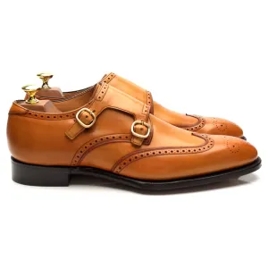 Crown Collection 'Wyatt' Tan Brown Leather Double Monk Strap UK 7.5 F