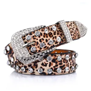 Crystalised Vegan Patent Western Belts