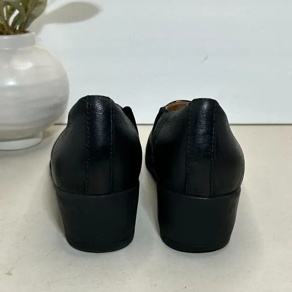 Dansko Camdyn Slip On Leather Chunky Heel Black Burnished Nubuck Women 38/7.5