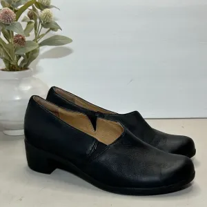Dansko Camdyn Slip On Leather Chunky Heel Black Burnished Nubuck Women 38/7.5