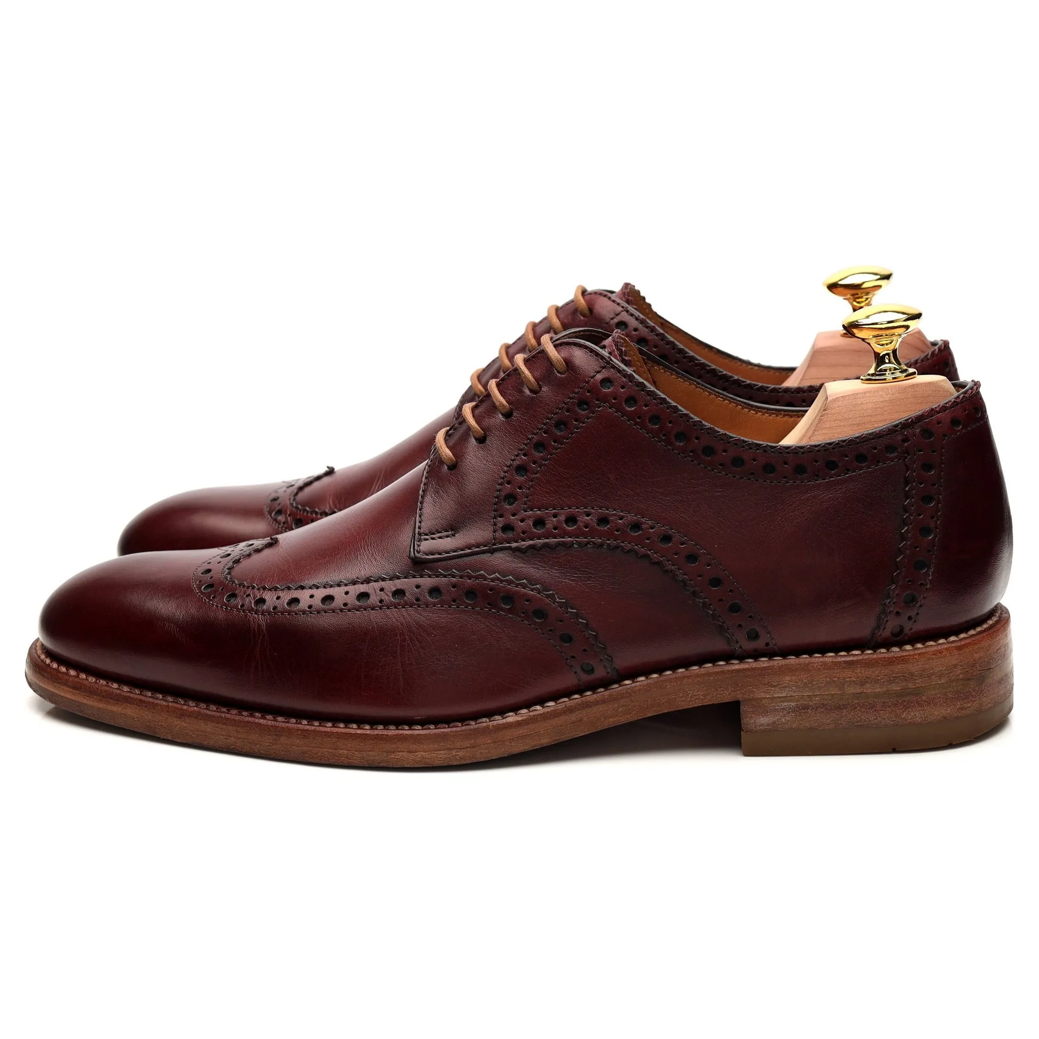 Design 'Rankin' Burgundy Leather Derby Brogue UK 7 F