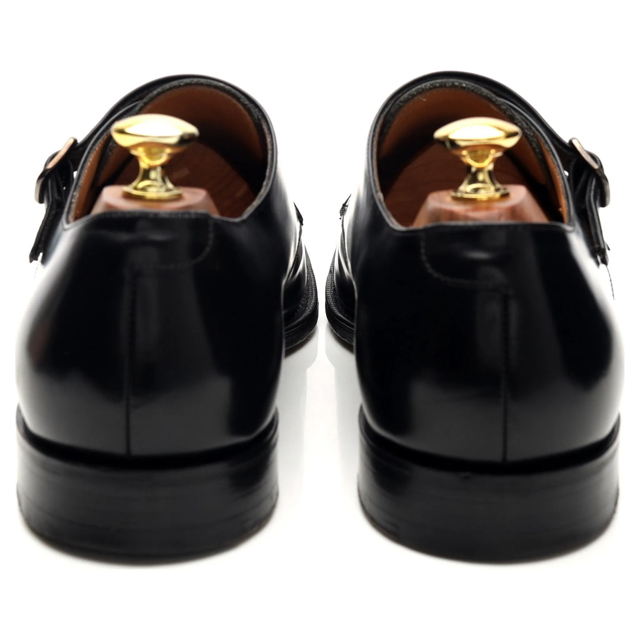 'Detroit' Black Leather Double Monk Strap UK 8.5 F