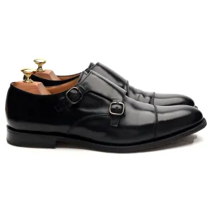 'Detroit' Black Leather Double Monk Strap UK 8.5 F