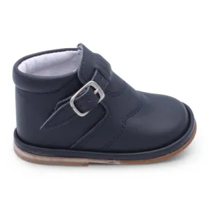 'Dexter' Boys Navy Leather Buckle Boots