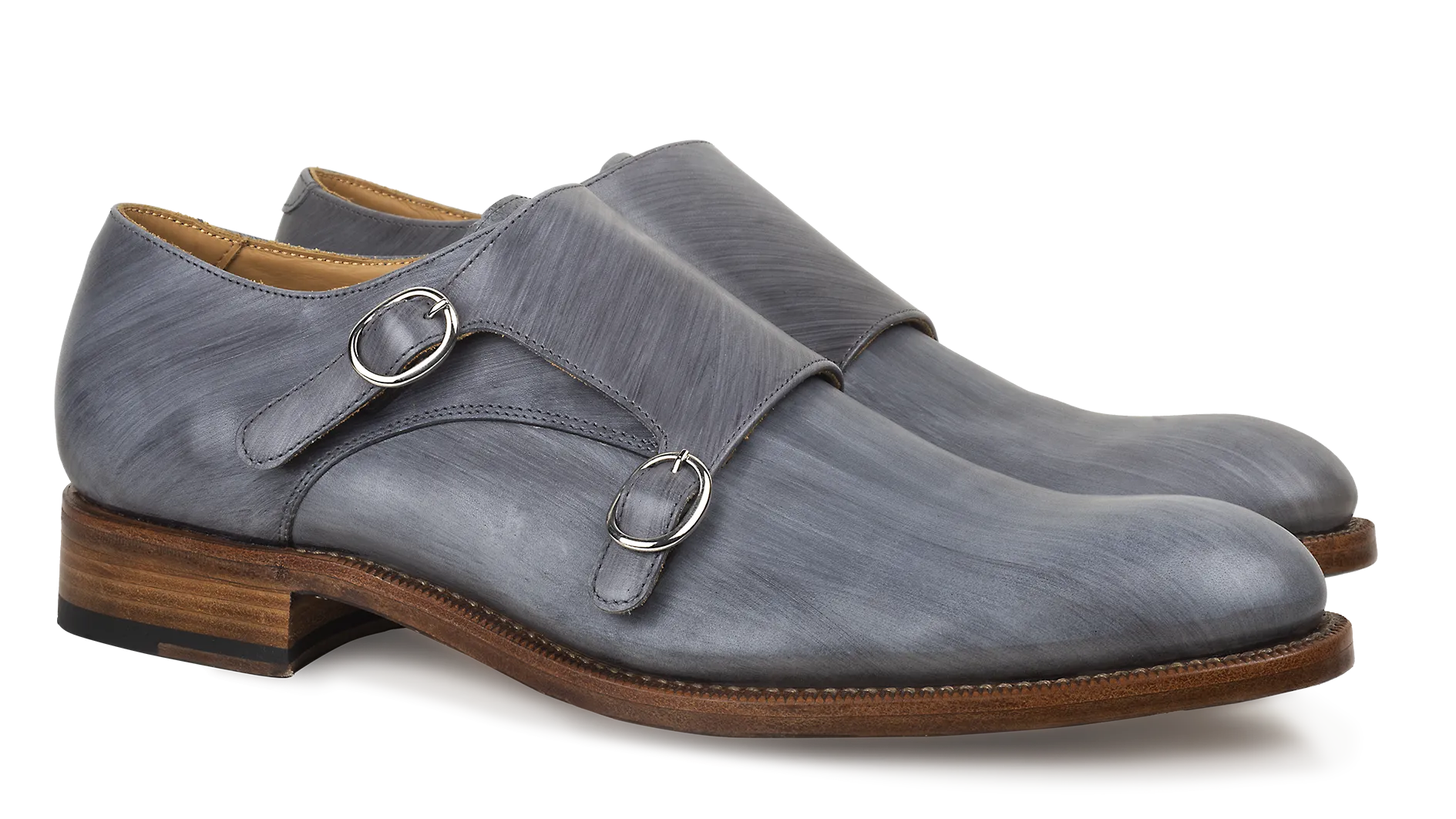 Double Monk 043 Grey  - Goodyear welted