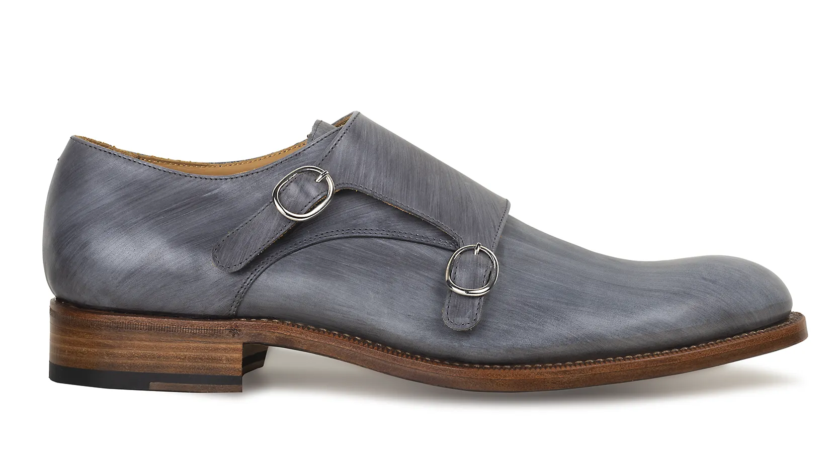 Double Monk 043 Grey  - Goodyear welted