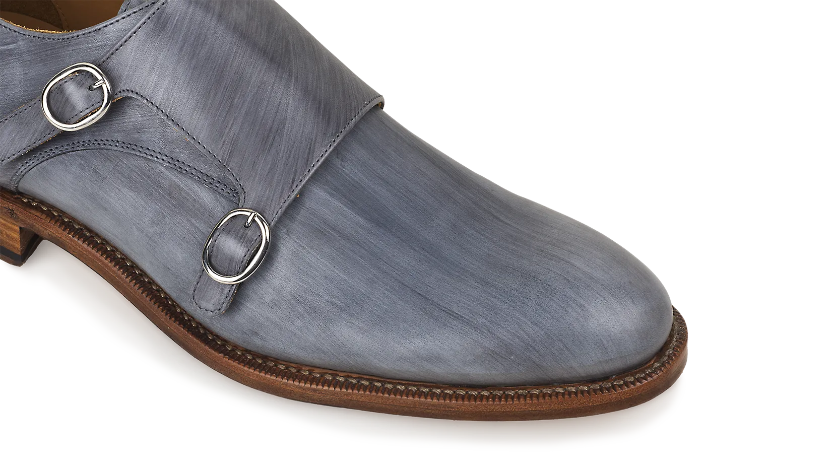 Double Monk 043 Grey  - Goodyear welted