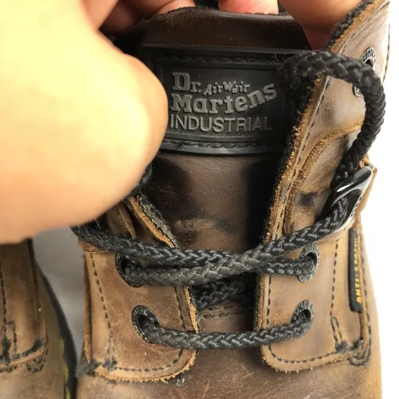 Dr‎ Martens Industrial Oxford Hard Toe Brown Leather AW004 7733 Size 13