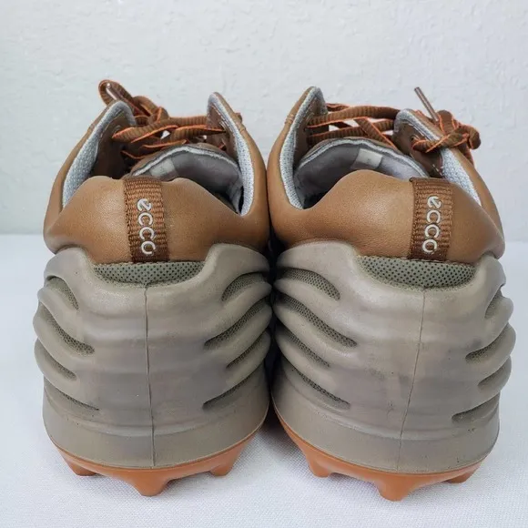 Ecco Golf Men's Brown Leather Golf Spike Less Shoes  Athletic