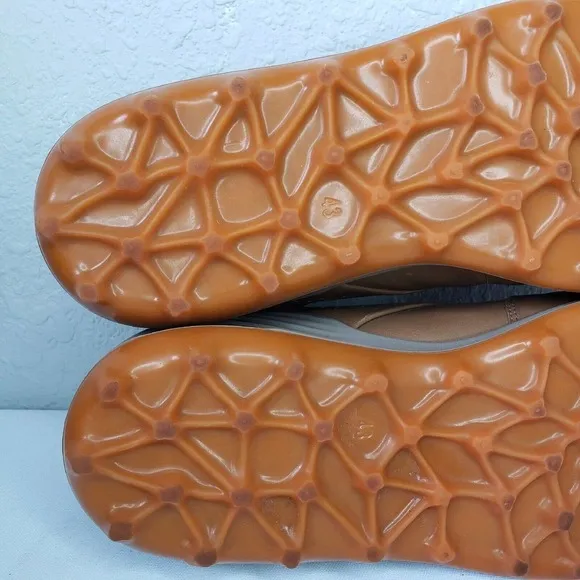 Ecco Golf Men's Brown Leather Golf Spike Less Shoes  Athletic