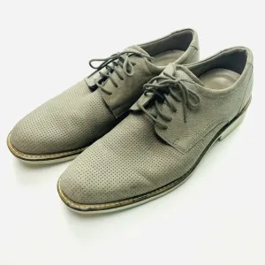Ecco Mens Biarritz Perforated Suede Lace Up Derby Shoes Size 8 Brownish Gray
