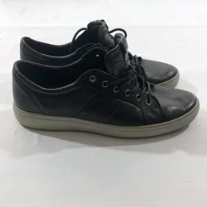 Ecco Men's Soft 7 Premium Black Concrete &amp; White Droid Leather Sneaker Shoes 11