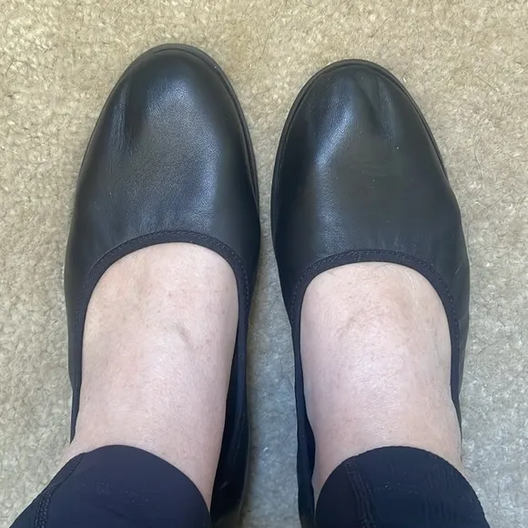 Eileen Fisher Notion Ballet Flat Black Leather Womens 8