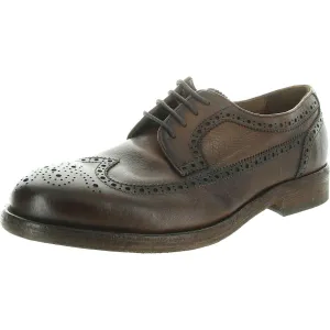 ELLIS Mens Perforated Leather Derby Shoes