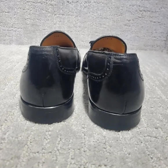 Emanuel Paolo Men's Size 9M US Black Leather Tasseled Loafer Dress Shoes 8016
