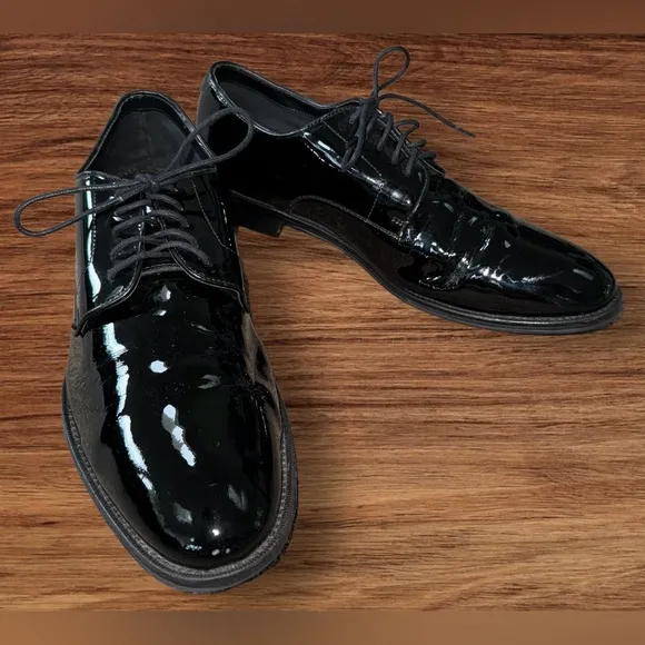 EUC The Black Tux Men's Patent Leather Derby Dress Shoes SH001 Black Size US 11