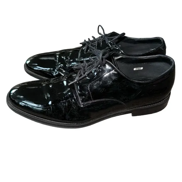 EUC The Black Tux Men's Patent Leather Derby Dress Shoes SH001 Black Size US 11