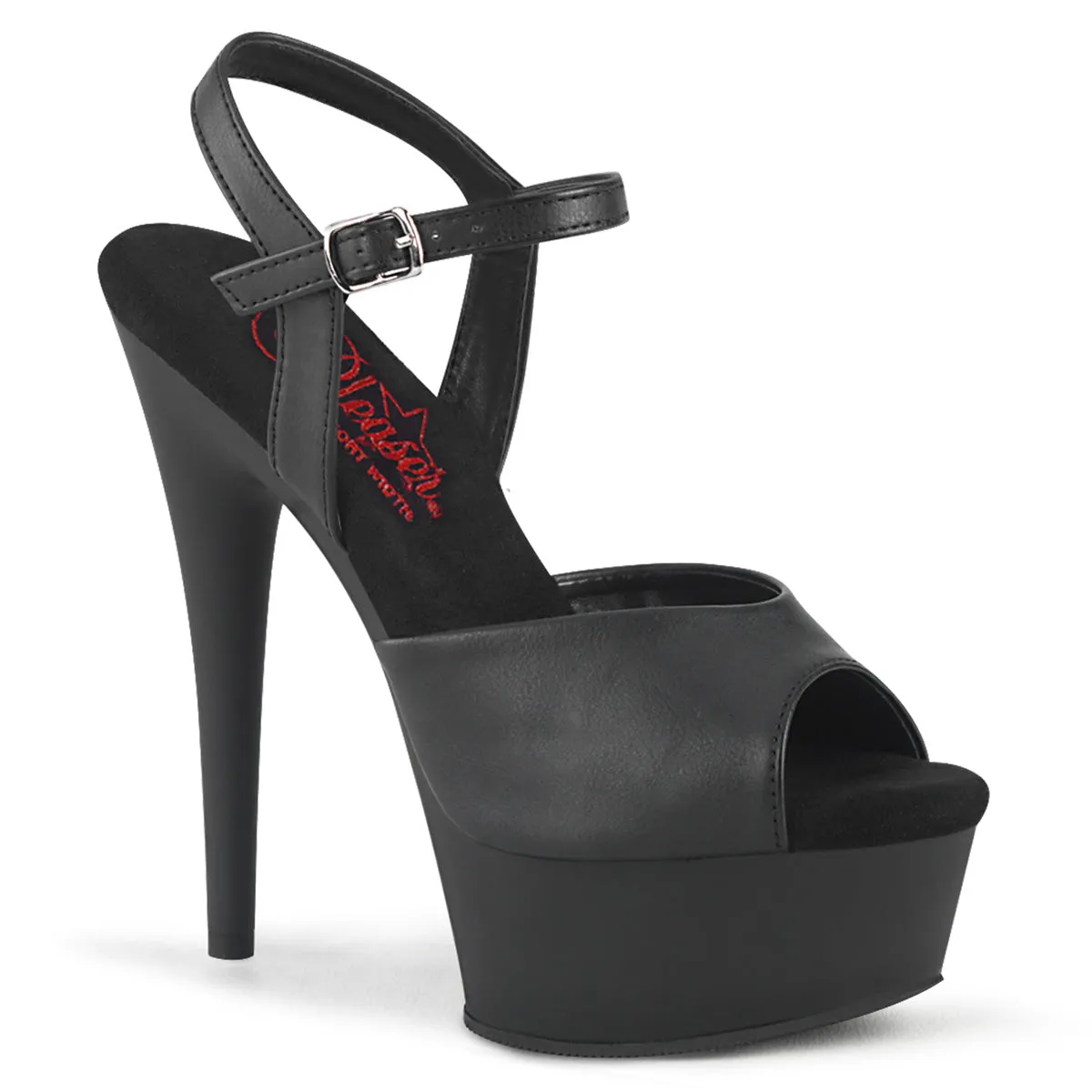 EXCITE-609  Black Faux Leather/Black Matte