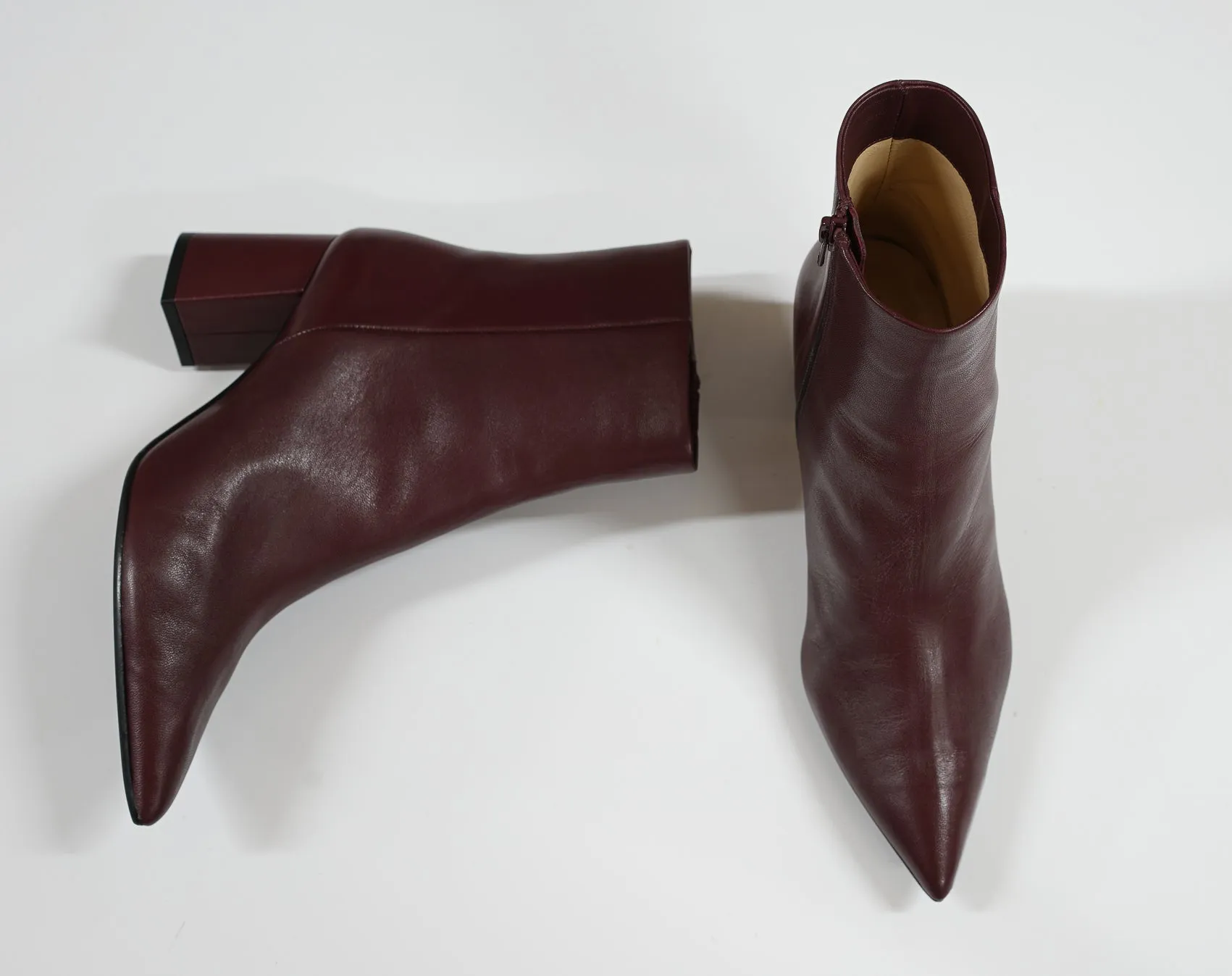 Fabio Rusconi Women's Wine Leather Ankle Boot Zara 40% OFF