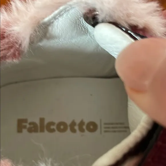 Falcotto Kids' Pink and Burgundy Furry Sneakers  leather  faux   Fur 22 us 6