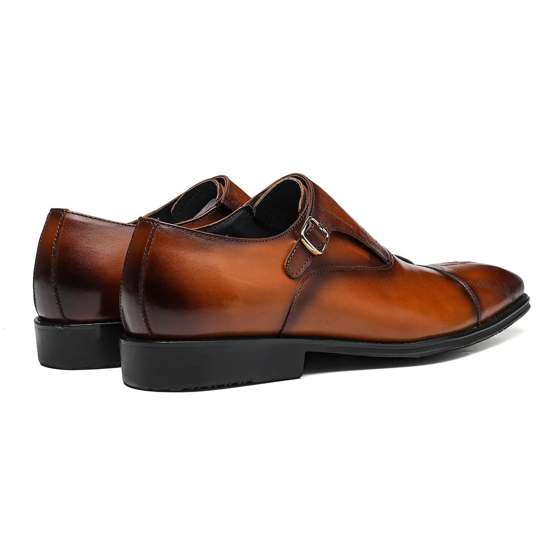 Fashion Business Formal Wear Leather Shoes Men's Genuine Leather England Style Buckle Monk Monk Shoes Carved Cowhide Men's Shoes89812