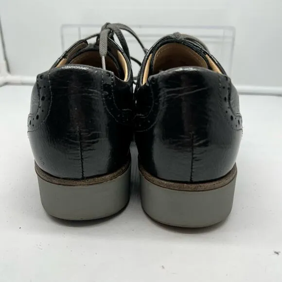 Finn Comfort Shoes Women UK 5.5 US 7.5 Charcoal Gray Patent Leather Snake