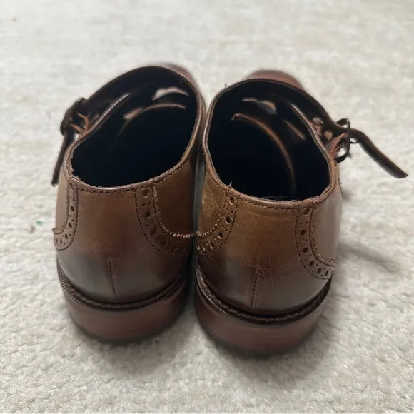 Florsheim Men's 8.5 Marino Double Monk Strap Dress Oxford Leather Chestnut Brown