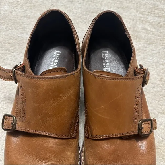 Florsheim Men's 8.5 Marino Double Monk Strap Dress Oxford Leather Chestnut Brown
