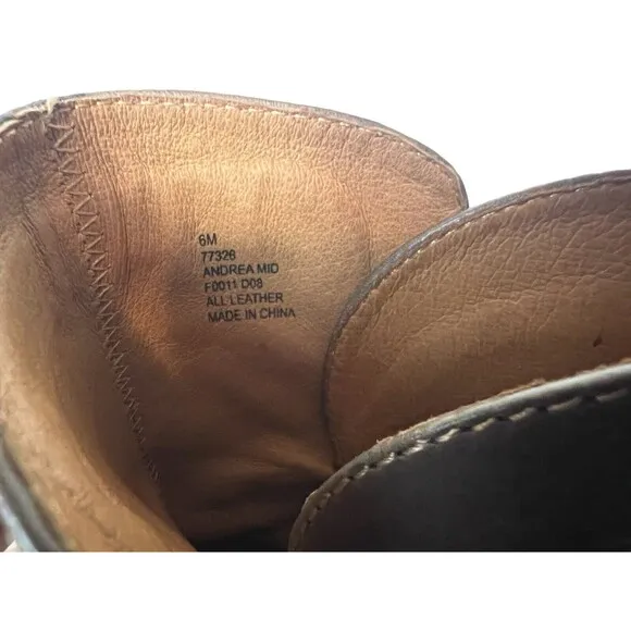 Frye Andrea Boots   Women's Size 6  Mid Above Ankle All Leather w Strap  Gray