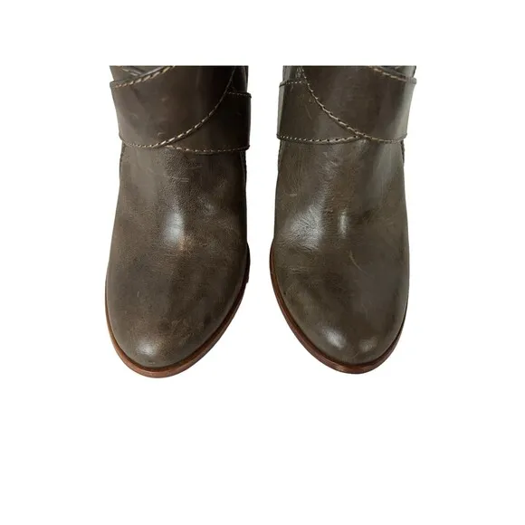 Frye Andrea Boots   Women's Size 6  Mid Above Ankle All Leather w Strap  Gray