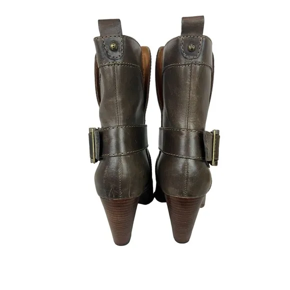 Frye Andrea Boots   Women's Size 6  Mid Above Ankle All Leather w Strap  Gray