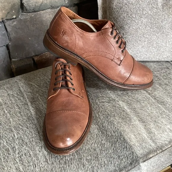 Frye Brown Derby Cap Toe Dress Shoe