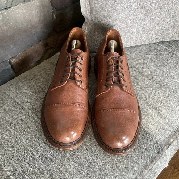 Frye Brown Derby Cap Toe Dress Shoe