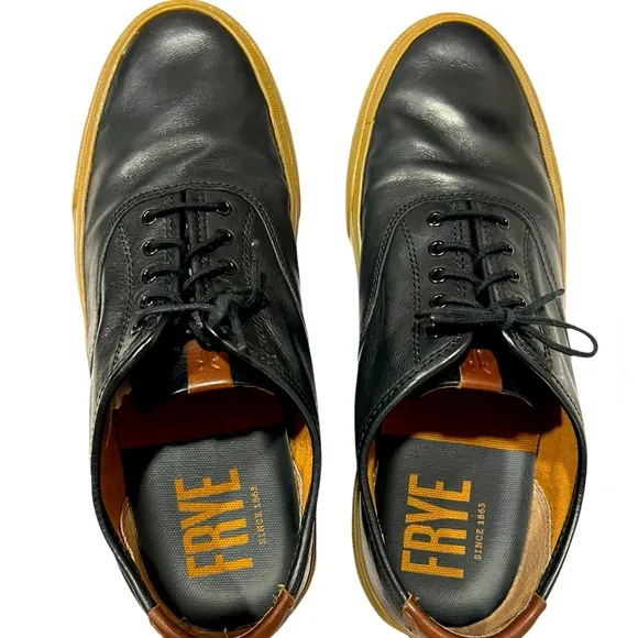 FRYE Ludlow Bal Oxford Sneakers Mens Size 10 Black Leather Shoes,
