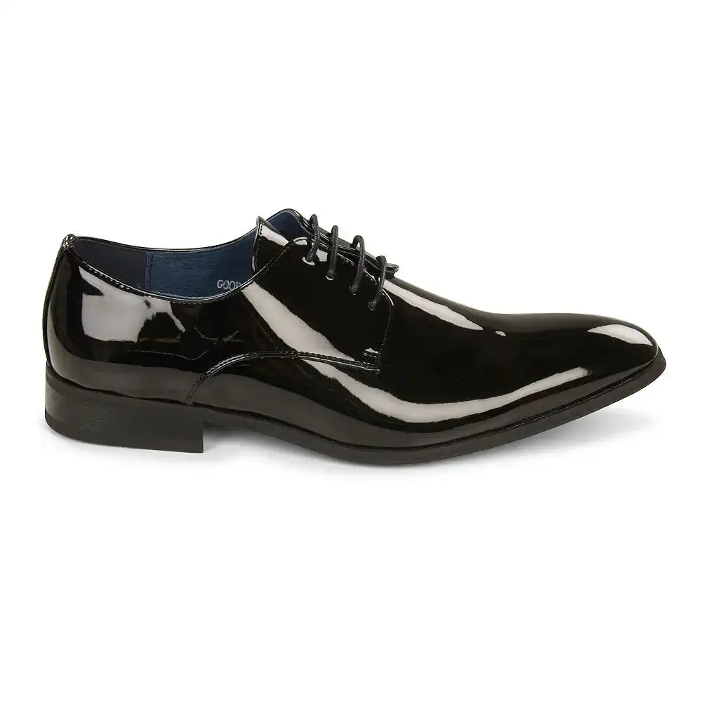 Goor Mens Patent Tuxedo Formal Shoes Black