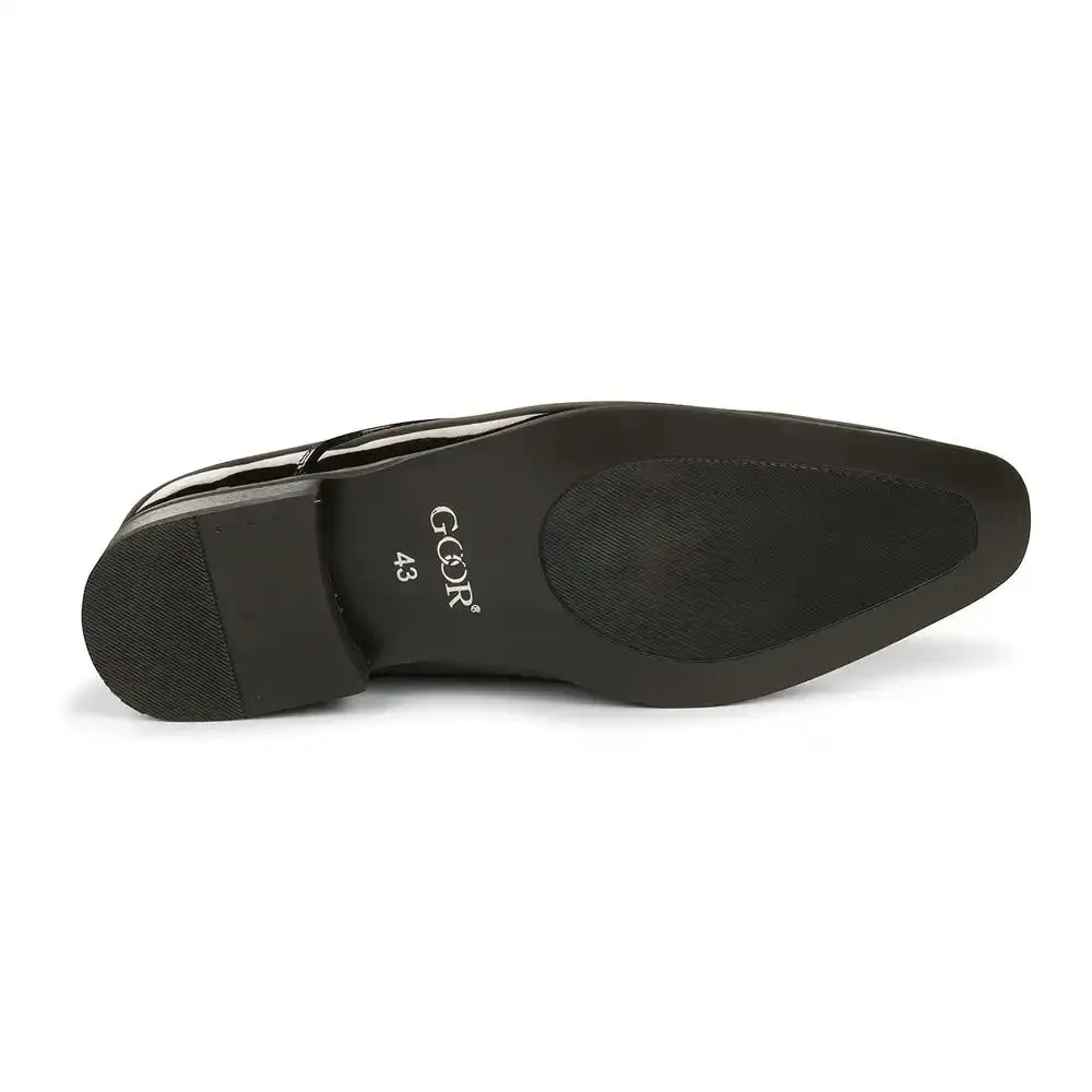 Goor Mens Patent Tuxedo Formal Shoes Black