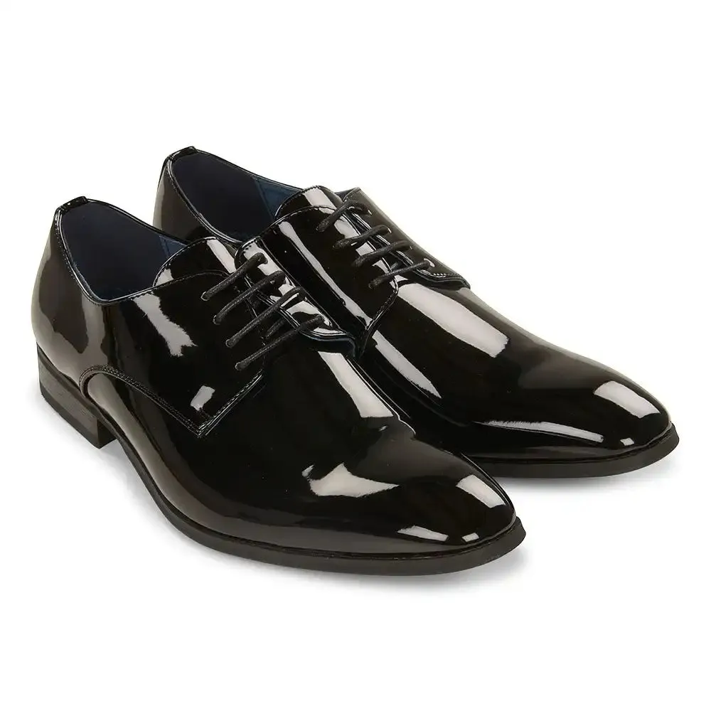 Goor Mens Patent Tuxedo Formal Shoes Black