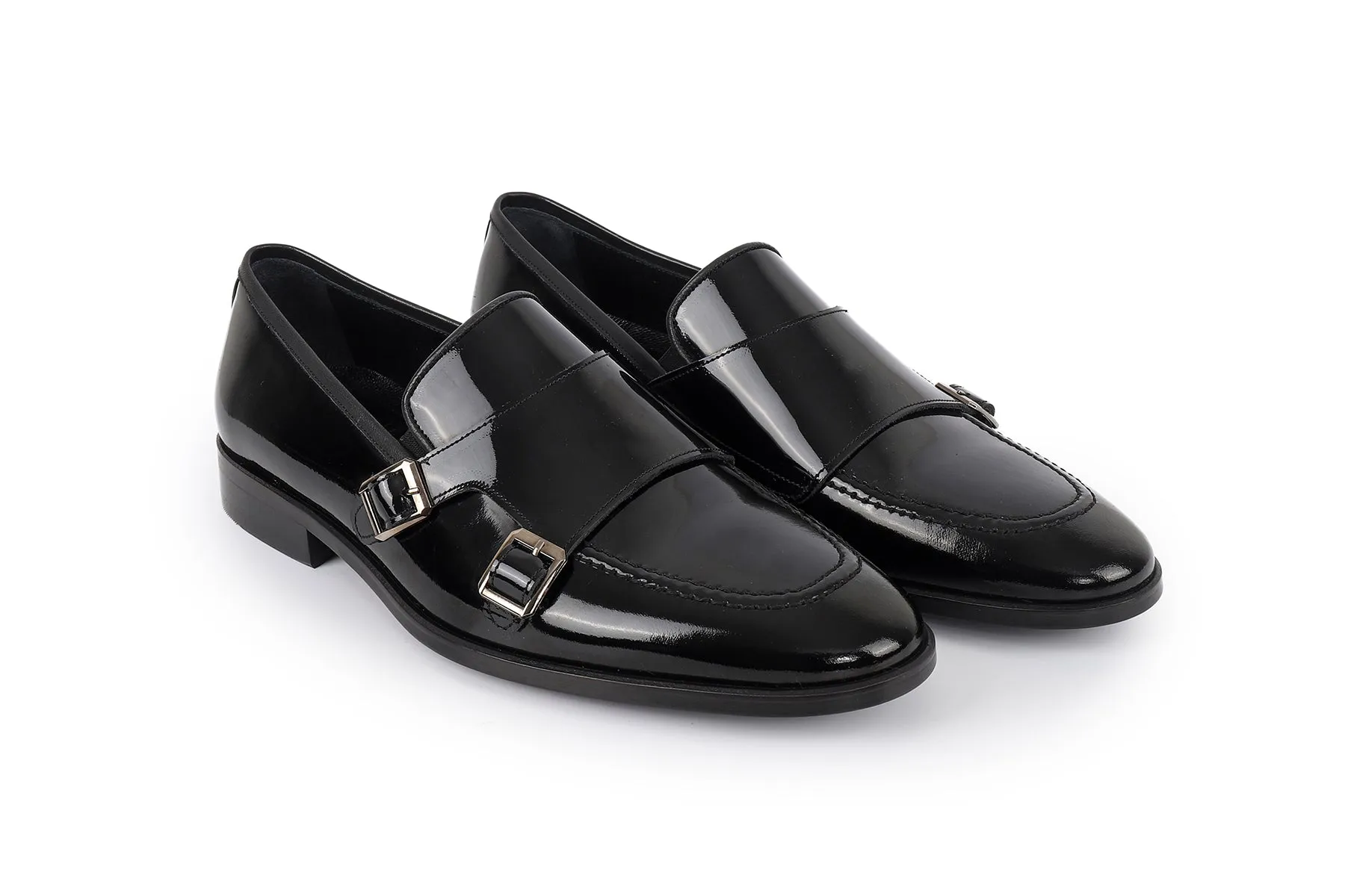 Hardin Patent Leather Double Monk Loafers